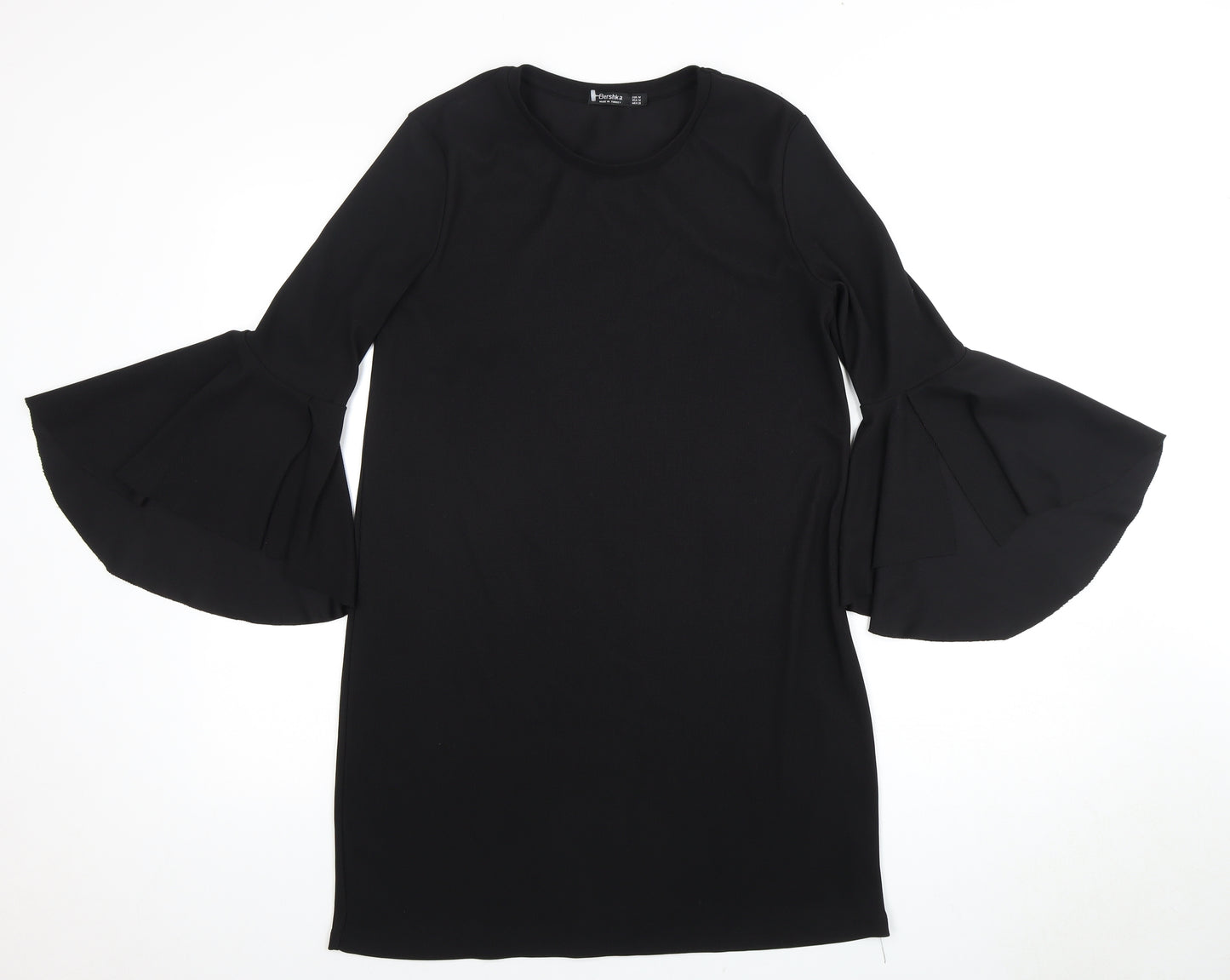 Bershka Women's Black Bell Sleeve Dress, UK Size 12