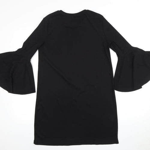Bershka Women's Black Bell Sleeve Dress, UK Size 12