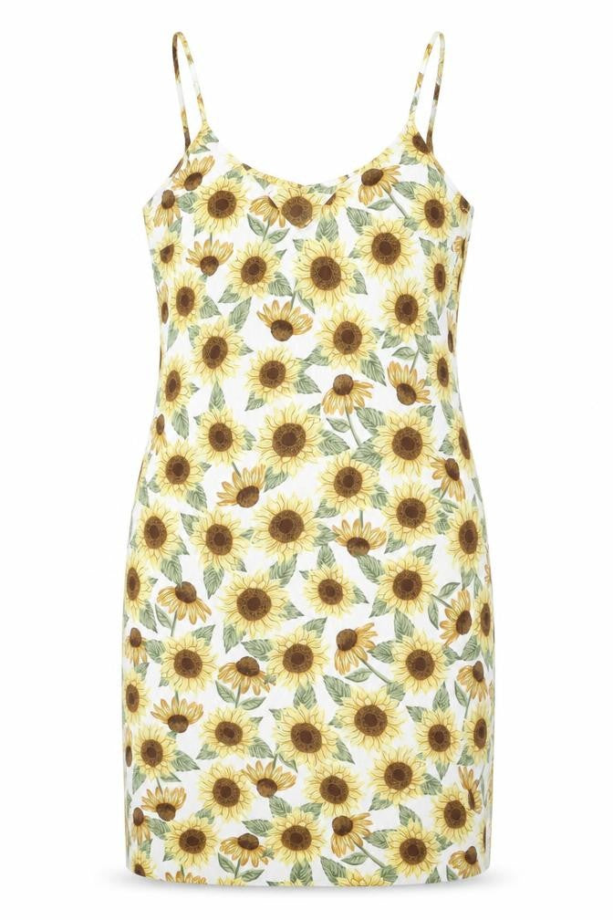 Front view of Monki Women's Multicoloured Floral Dress, size 8