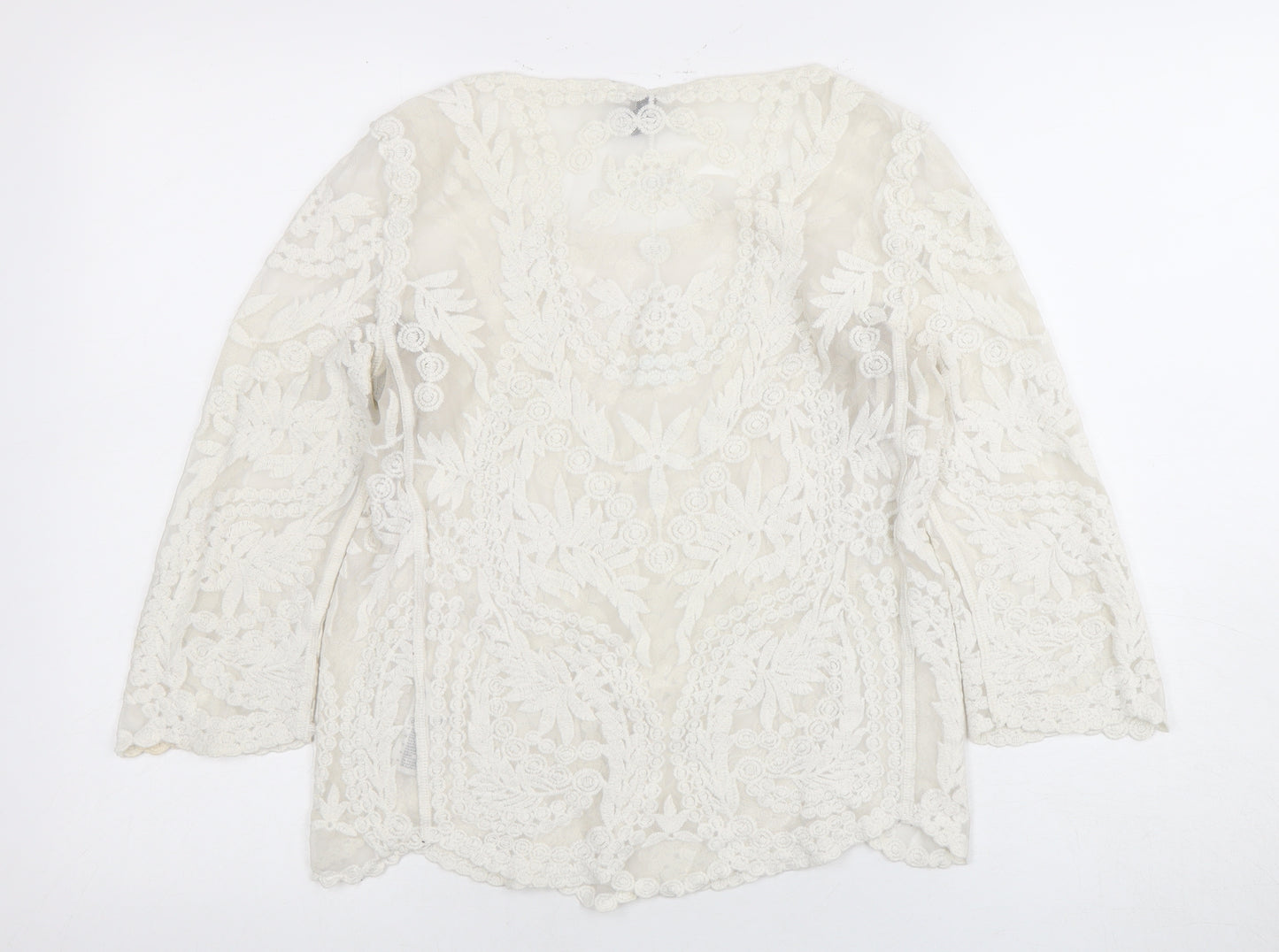 H&M Women's Ivory Lace Blouse, Size 10, Casual