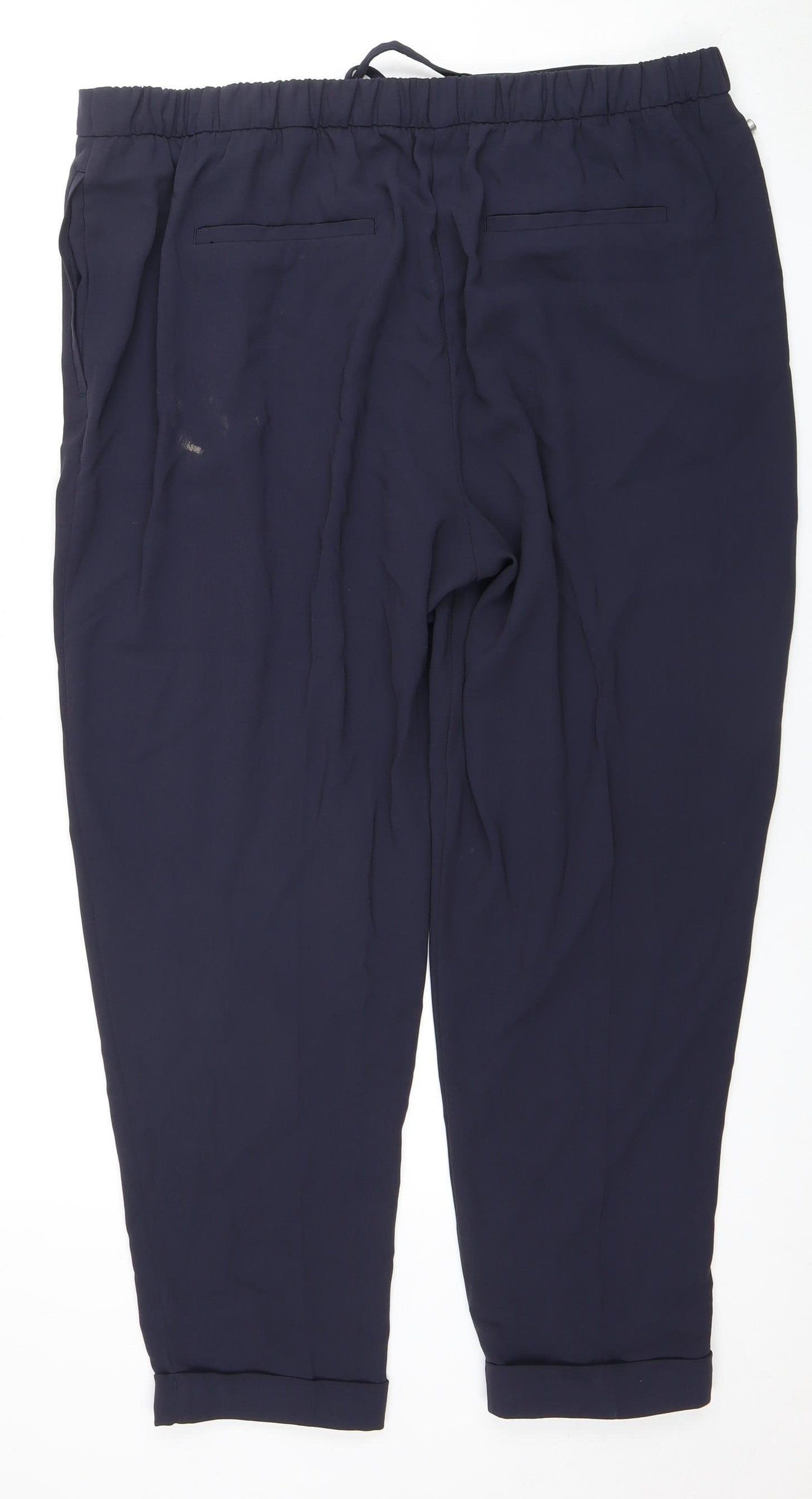 Marks and Spencer Women's Blue Tapered Trousers