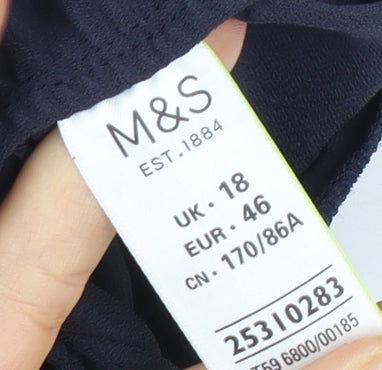 Marks and Spencer Women's Blue Tapered Trousers