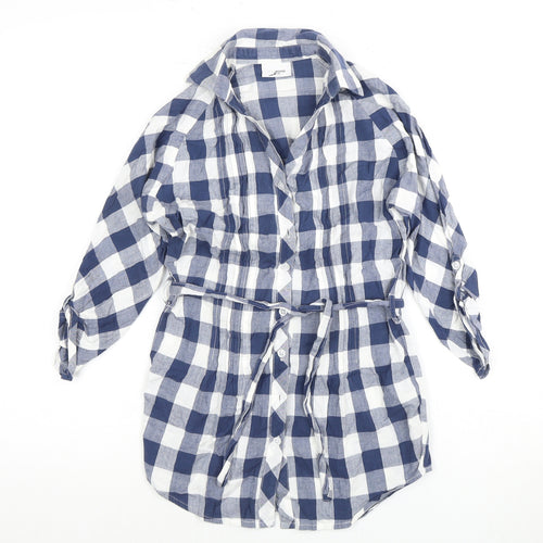 Ethel Austin Girls Blue Check Button-Up Shirt 10-11 Years