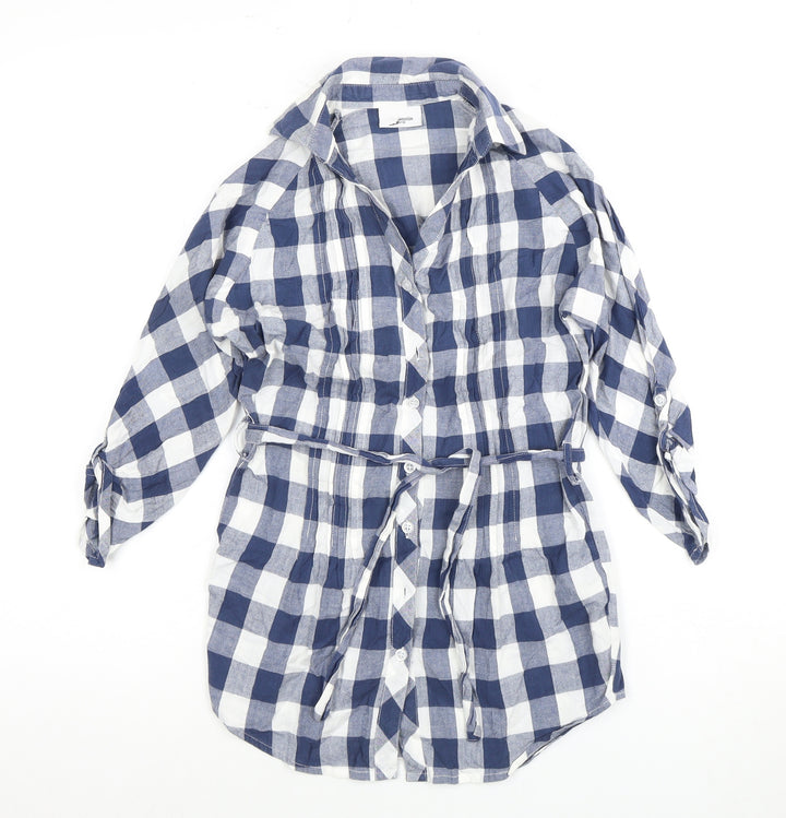 Ethel Austin Girls Blue Check Button-Up Shirt 10-11 Years