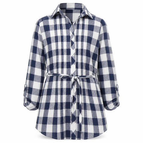 Ethel Austin Girls Blue Check Button-Up Shirt 10-11 Years