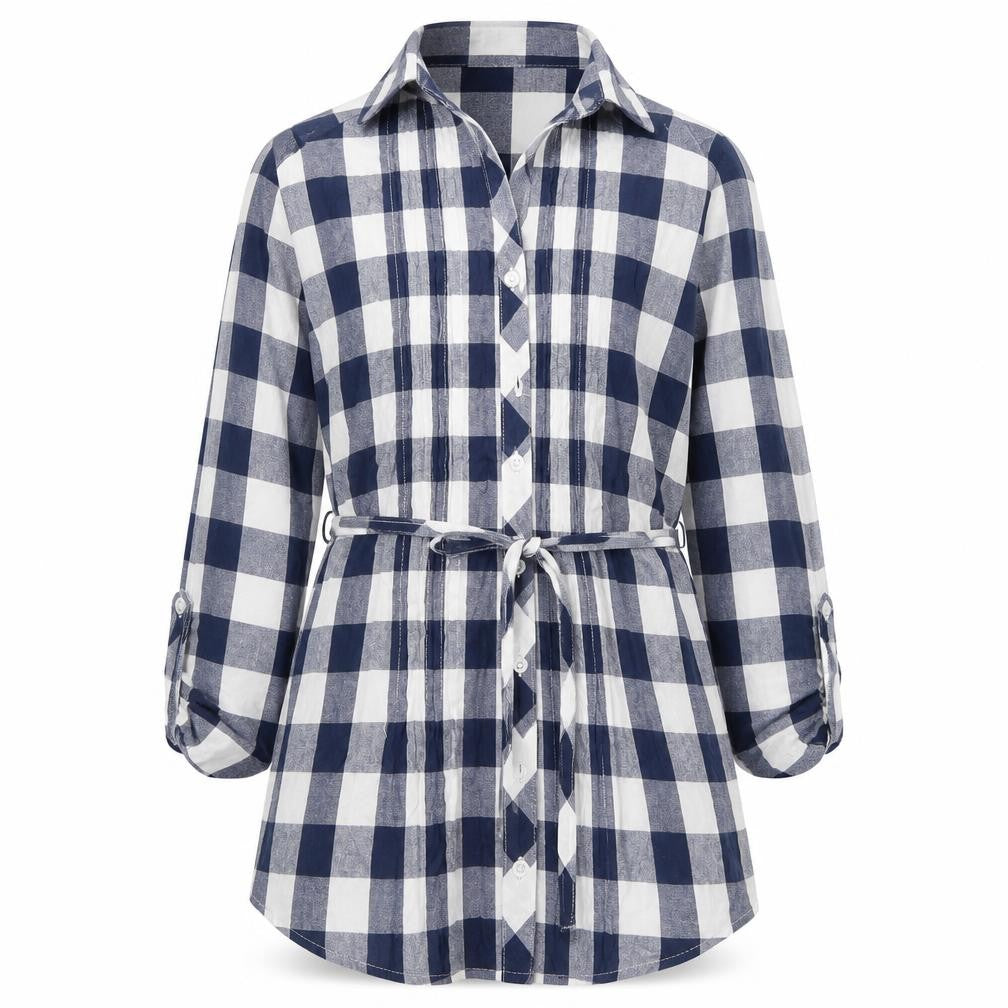 Ethel Austin Girls Blue Check Button-Up Shirt 10-11 Years