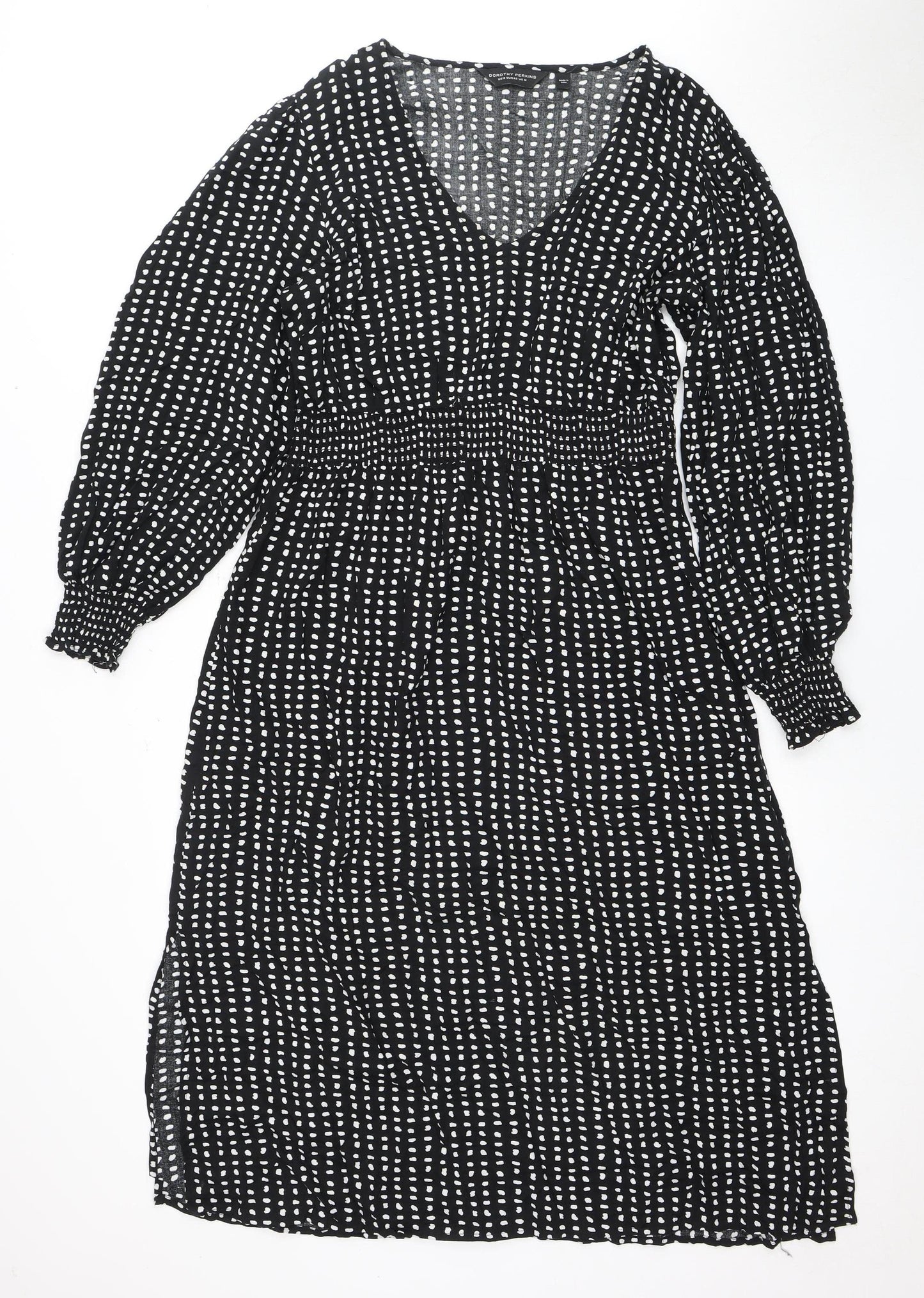 Dorothy Perkins Women's Black Polka Dot Dress Size 14