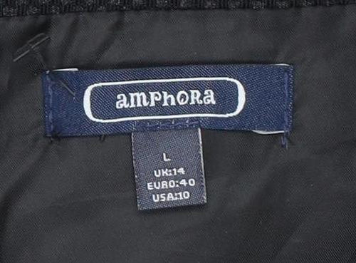Amphora Women's Black Knee Length Pencil Skirt L