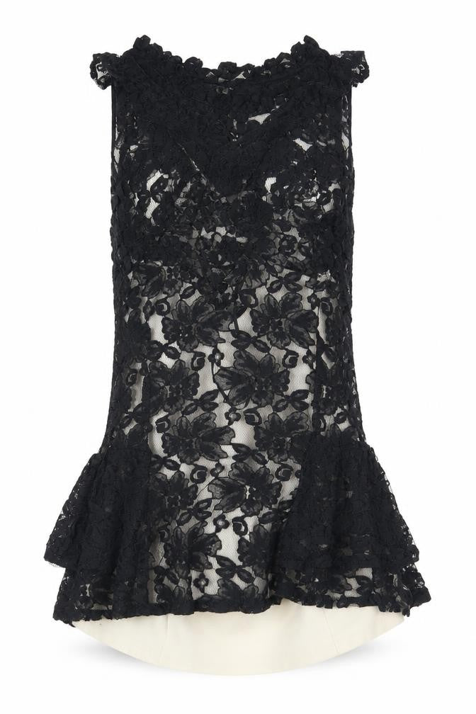 Front view of Next Women's Black Lace Sleeveless Top, size 12