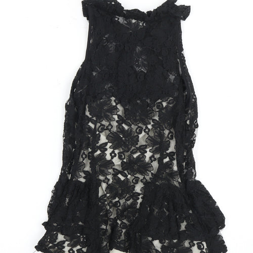 Next Women's Black Lace Sleeveless Top Size 12