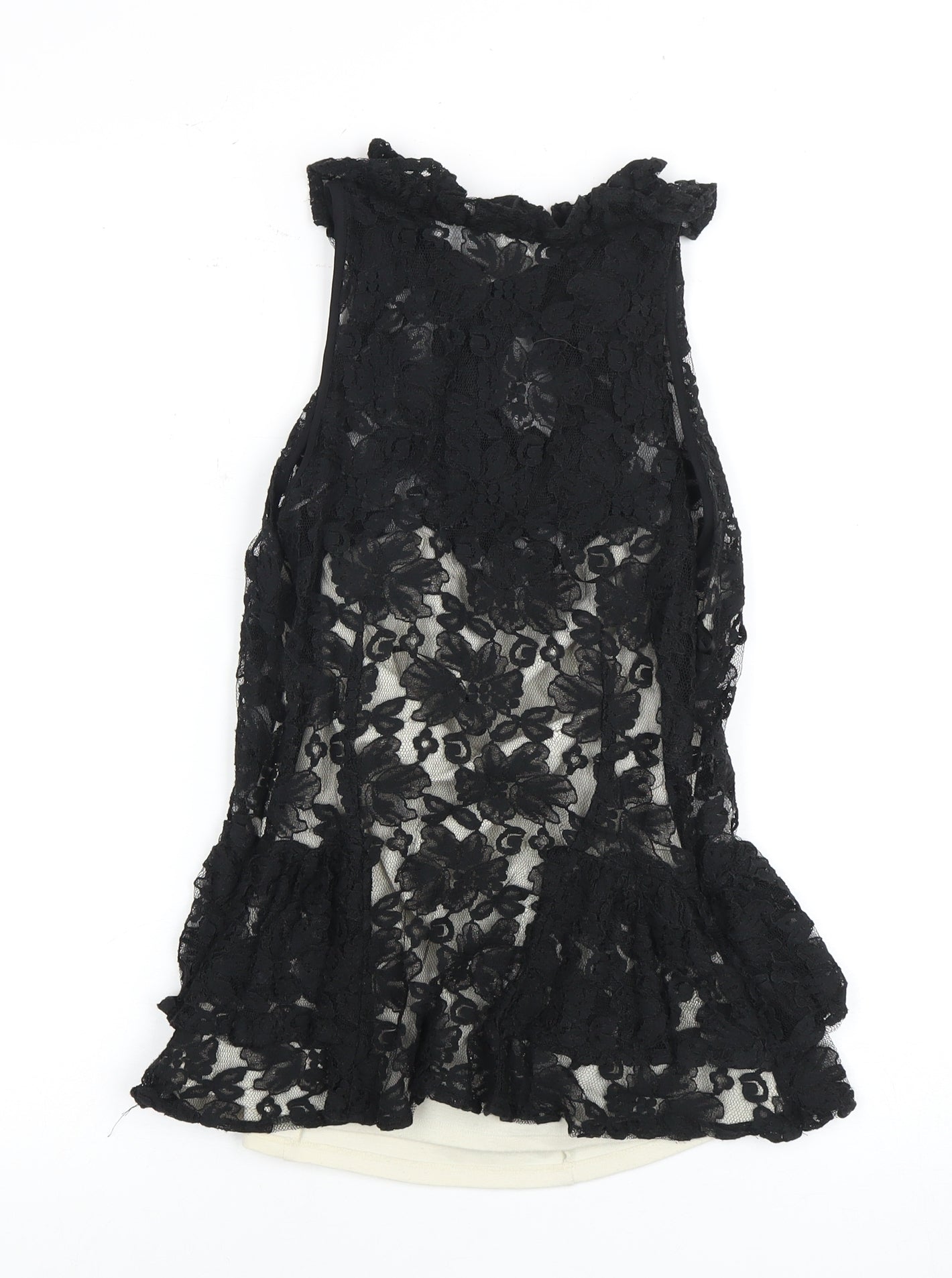 Next Women's Black Lace Sleeveless Top Size 12