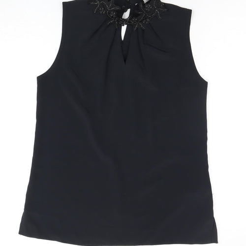 Dorothy Perkins Women's Black Beaded Sleeveless Blouse