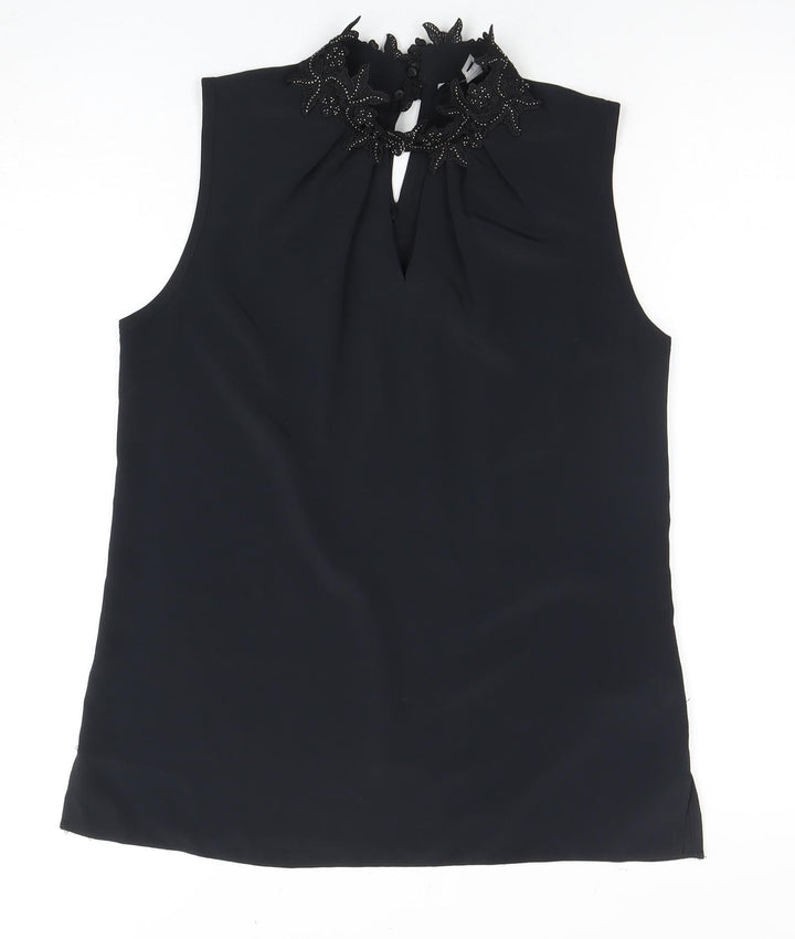 Dorothy Perkins Women's Black Beaded Sleeveless Blouse