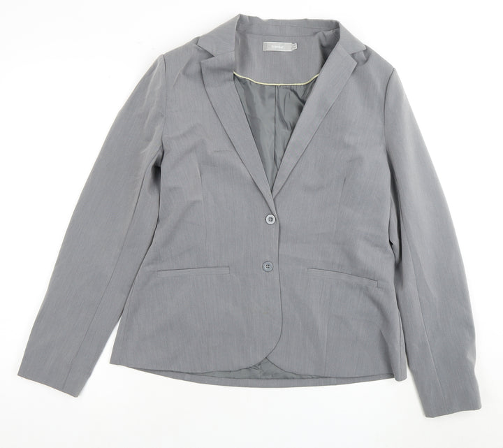 Rinascimento Grey Women's Two-Button Suit Jacket Size 12