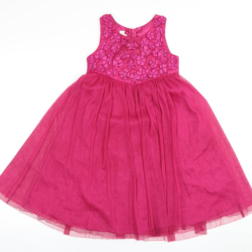 Monsoon Girls Pink Sleeveless Dress Size 5-6 Years