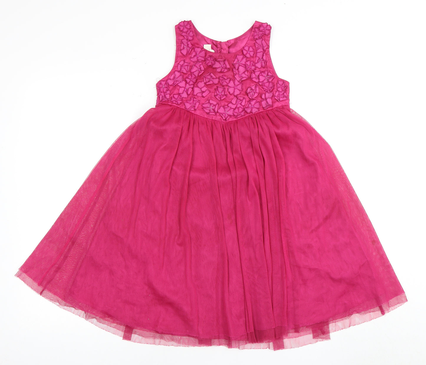 Monsoon Girls Pink Sleeveless Dress Size 5-6 Years