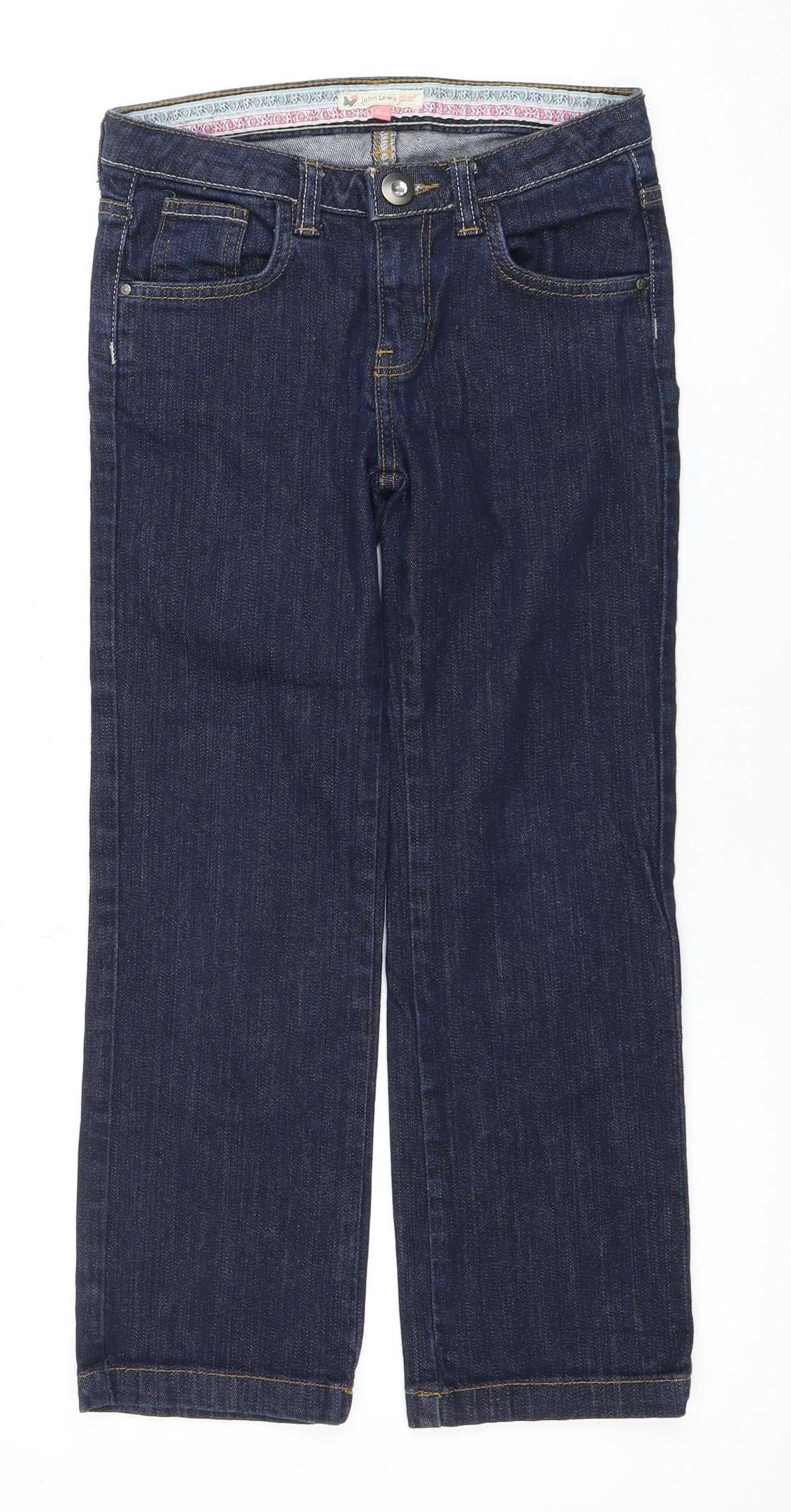 John Lewis Girls' Blue Straight Jeans Size 9 Yrs