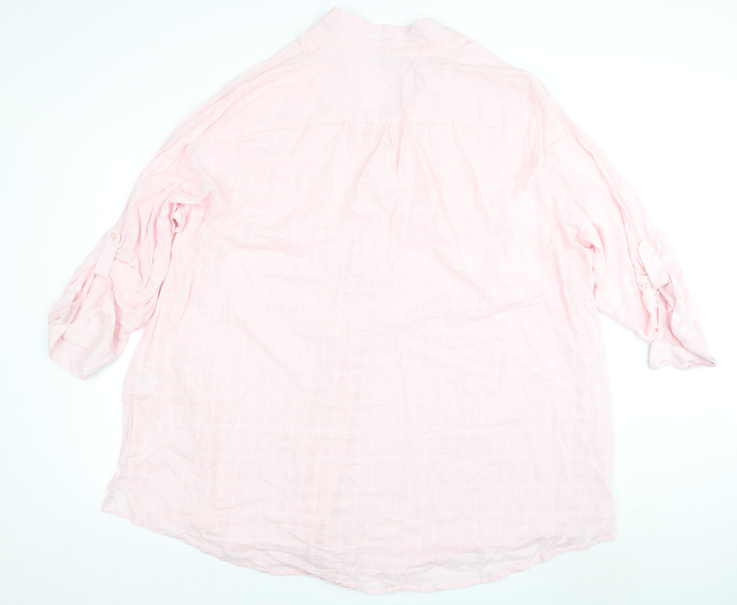Yours Women Pink Cotton Collared Shirt Size 32