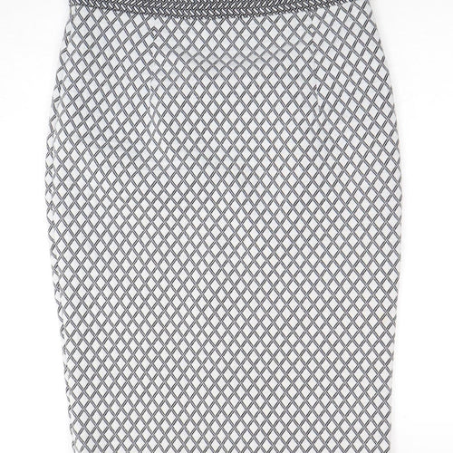 Marks and Spencer Women's Black Geometric Pencil Skirt - Size 14