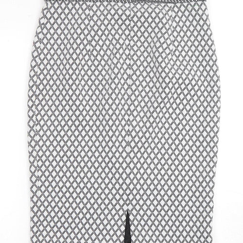 Marks and Spencer Women's Black Geometric Pencil Skirt - Size 14