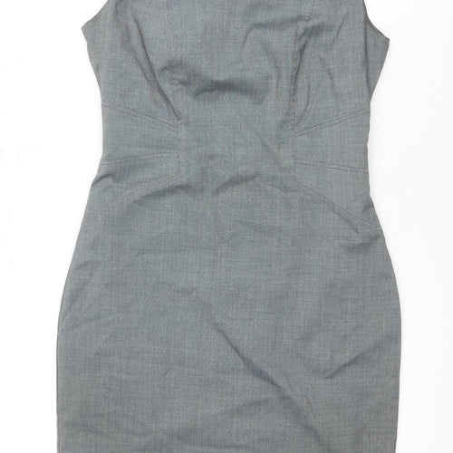 Dorothy Perkins Women Grey Sheath Dress Size 10 Business