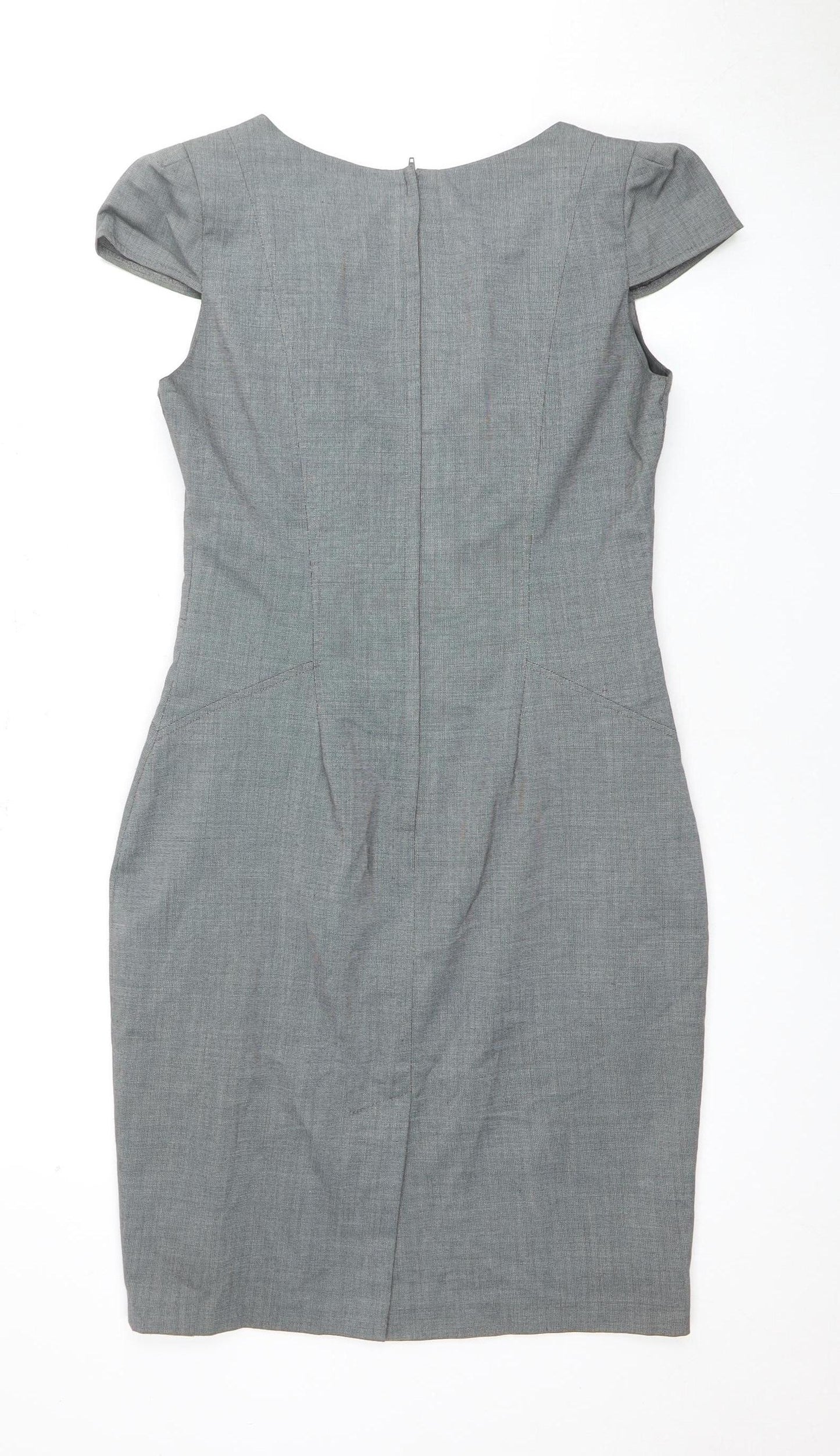 Dorothy Perkins Women Grey Sheath Dress Size 10 Business