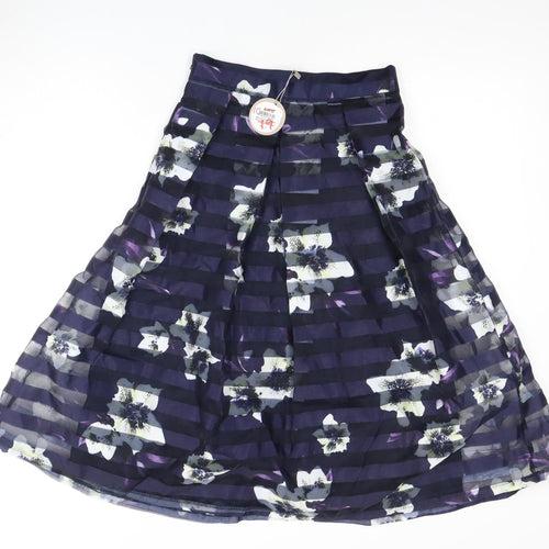 Apricot Women's Blue A-Line Midi Skirt Size 8