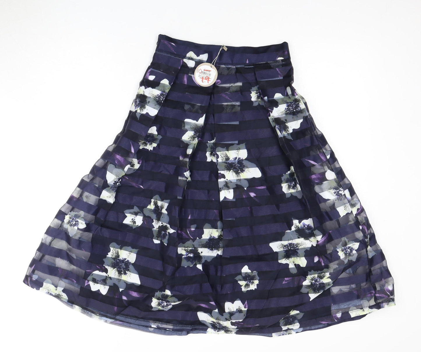 Apricot Women's Blue A-Line Midi Skirt Size 8