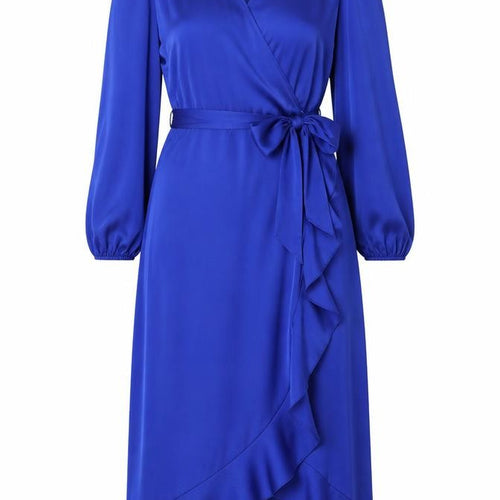 Girl In Mind Women's Blue Wrap Dress, Size 10