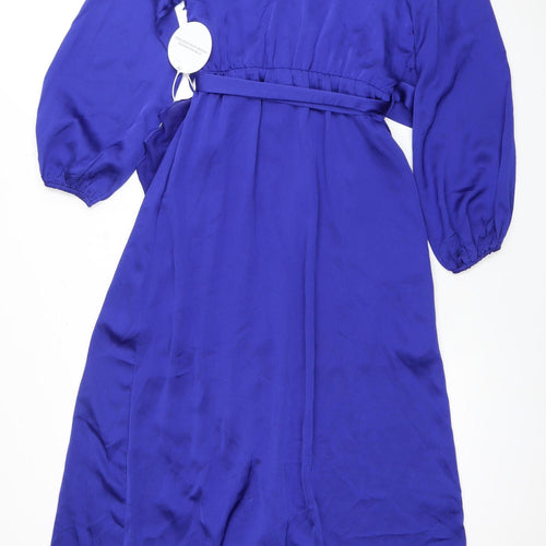 Girl In Mind Women's Blue Wrap Dress, Size 10