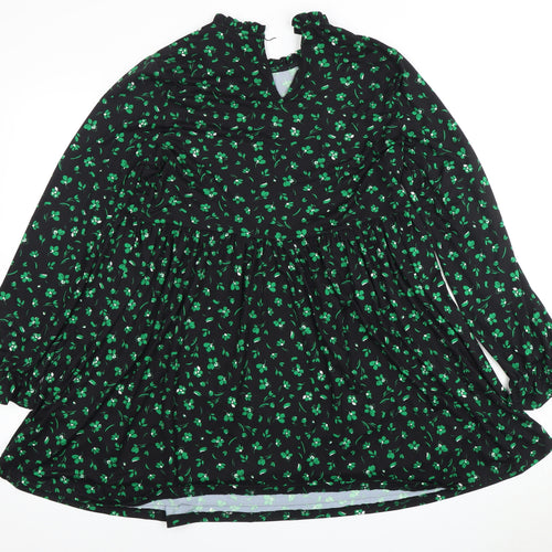 New Look Women's Black Floral Long Sleeve Dress Size 10
