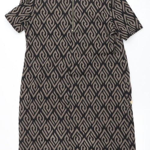 Wallis Women's Black Beige Geometric Dress Size 14