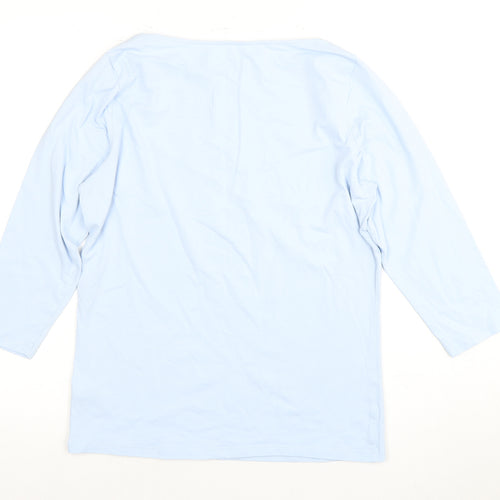 Marks and Spencer Women's Blue Slim T-Shirt, Size 14