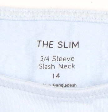 Marks and Spencer Women's Blue Slim T-Shirt, Size 14