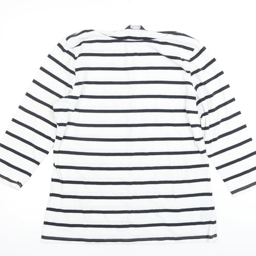 Marks and Spencer Women's Striped T-Shirt - Size 14
