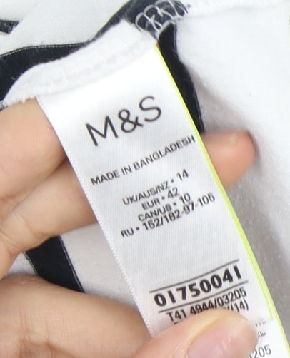 Marks and Spencer Women's Striped T-Shirt - Size 14
