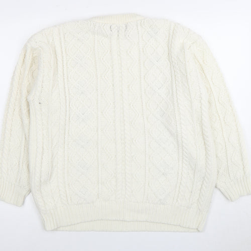 Avant Garde Women’s Ivory Pullover Jumper, Acrylic Knit