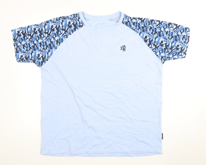 BadRhino Men's Blue XL Camouflage Sleeve T-Shirt