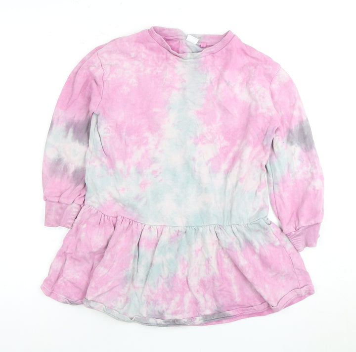 Next Girls Multicoloured Tie Dye T-Shirt Dress, 8Y