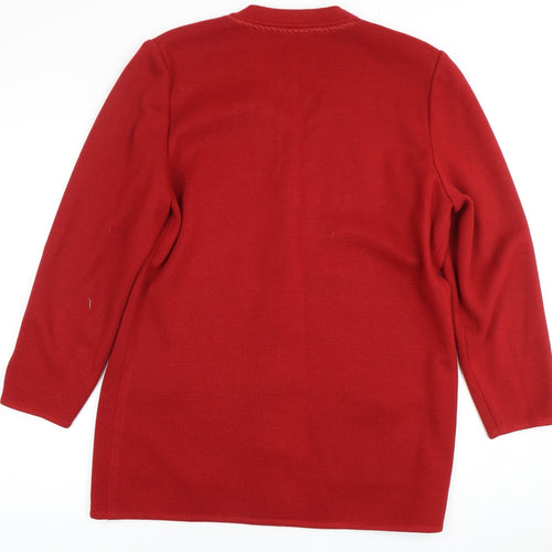 Sempre Women's Red V-Neck Cardigan Size 16