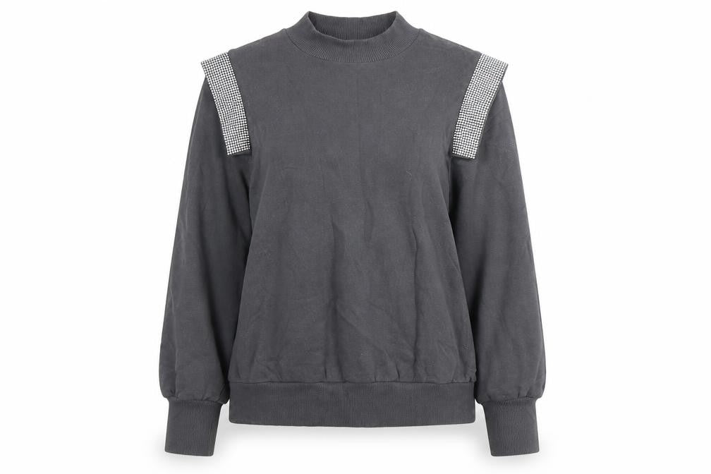 Front view of River Island Women's Black Pullover Sweatshirt M