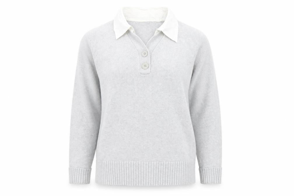 Front view of Marks & Spencer Women's Grey Henley Jumper, size 16
