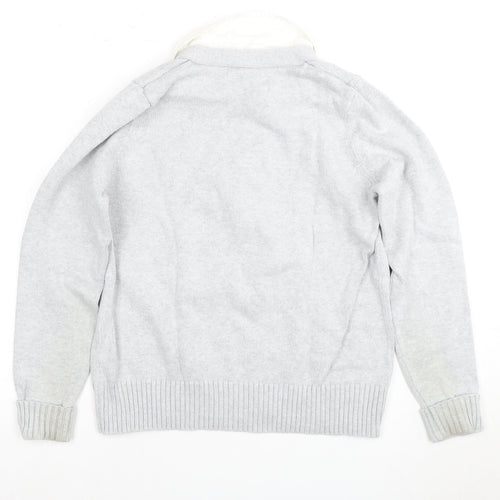 Marks and Spencer Women's Grey Henley Jumper Size 16