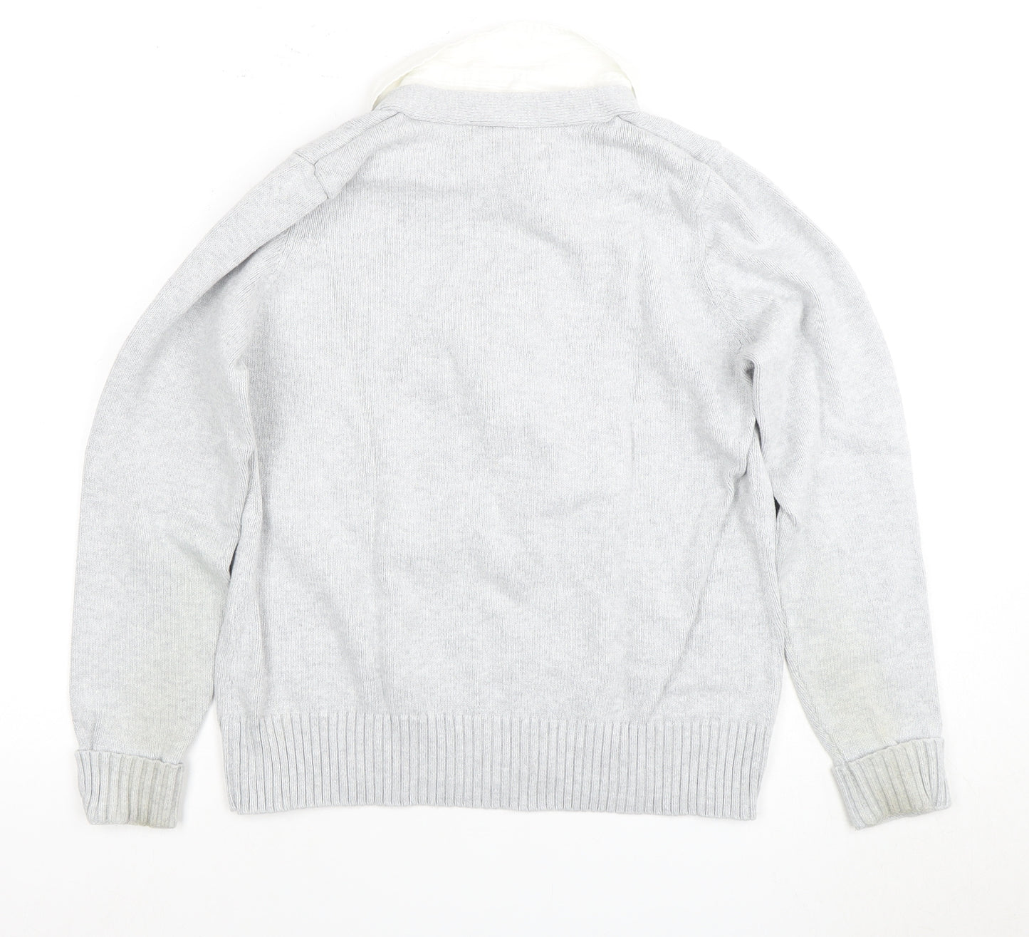 Marks and Spencer Women's Grey Henley Jumper Size 16