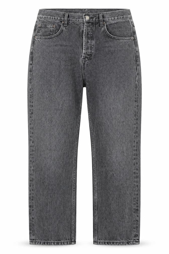 Front view of Topshop Women's Grey Straight Jeans, size 10