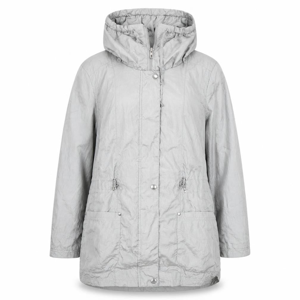 Front view of Bonmarché Women's Grey Parka Jacket, size 16