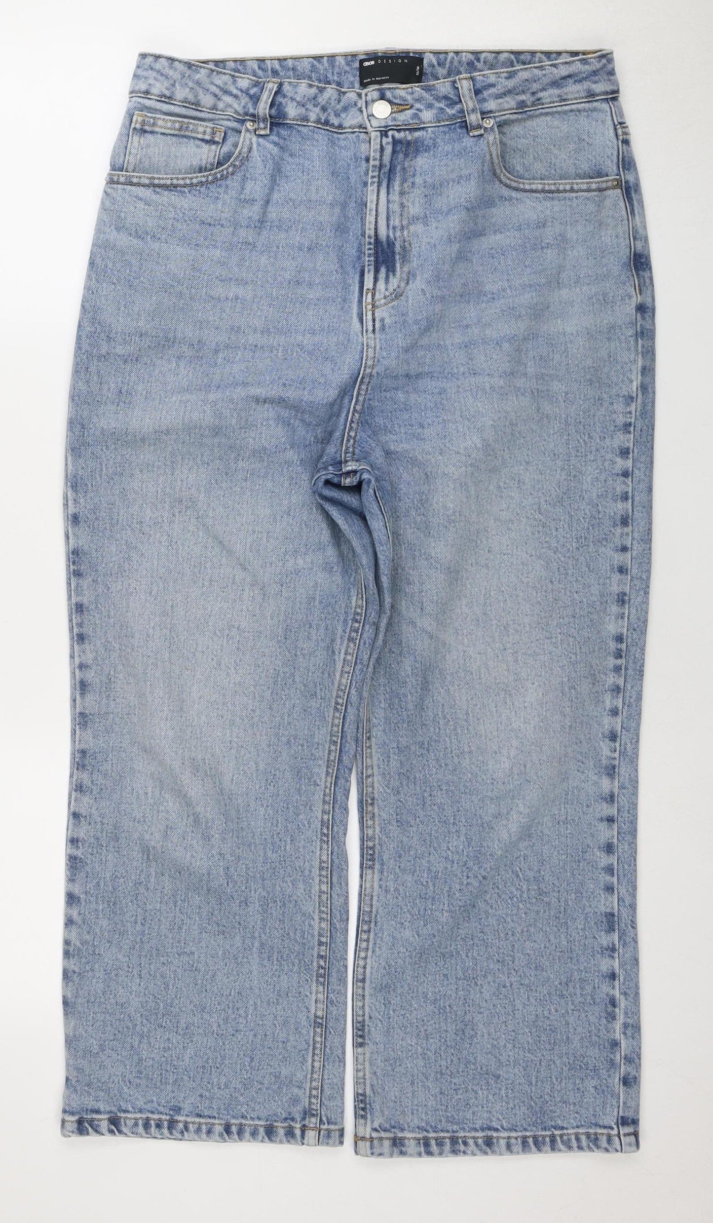 ASOS DESIGN Women's Blue Wide-Leg Denim Jeans Size 4