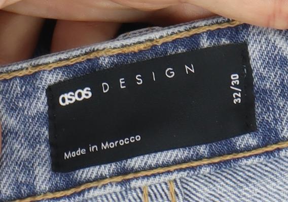 ASOS DESIGN Women's Blue Wide-Leg Denim Jeans Size 4