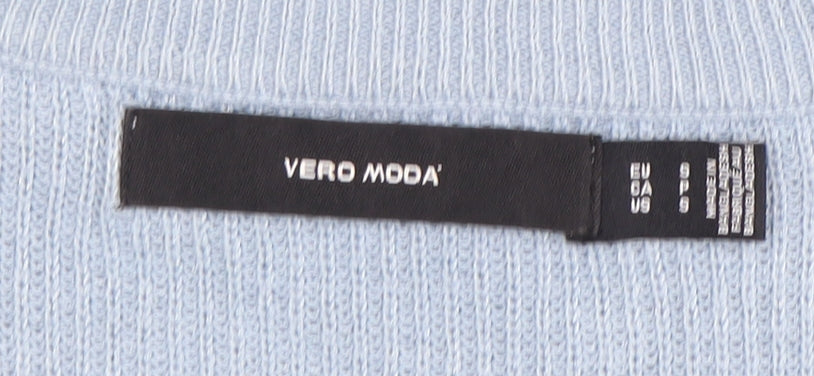 Vero Moda Women's Blue Knit Jumper, Size 8, Crew Neck Pullover