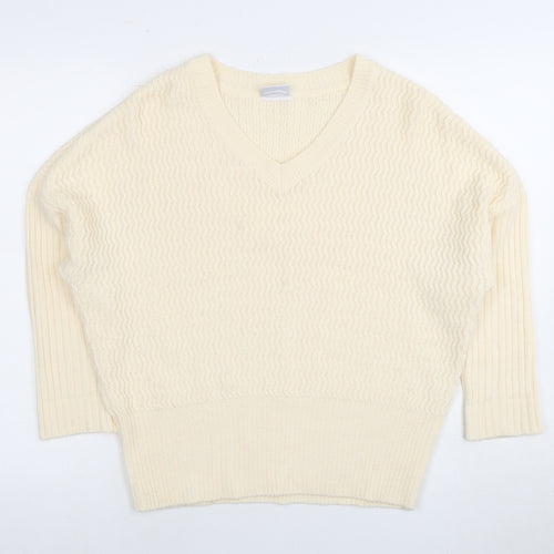Noisy May Women's Ivory V-Neck Pullover Jumper